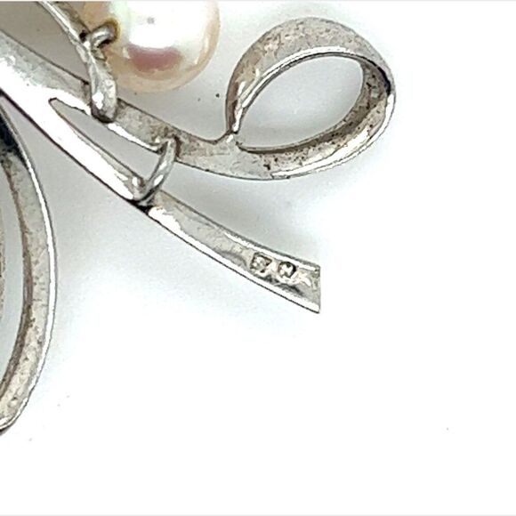 Mikimoto Estate Akoya Pearl Brooch Pin Sterling Silver 7 mm M289 - Picture 7 of 11